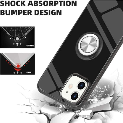 For Apple iPhone 13 /13 Mini/ 13 Pro/ 13 Pro Max Slim Rubber Hybrid 360° Ring Holder Stand Kickstand Fit Car Mount Shockproof Bumper Protection  Phone Case Cover