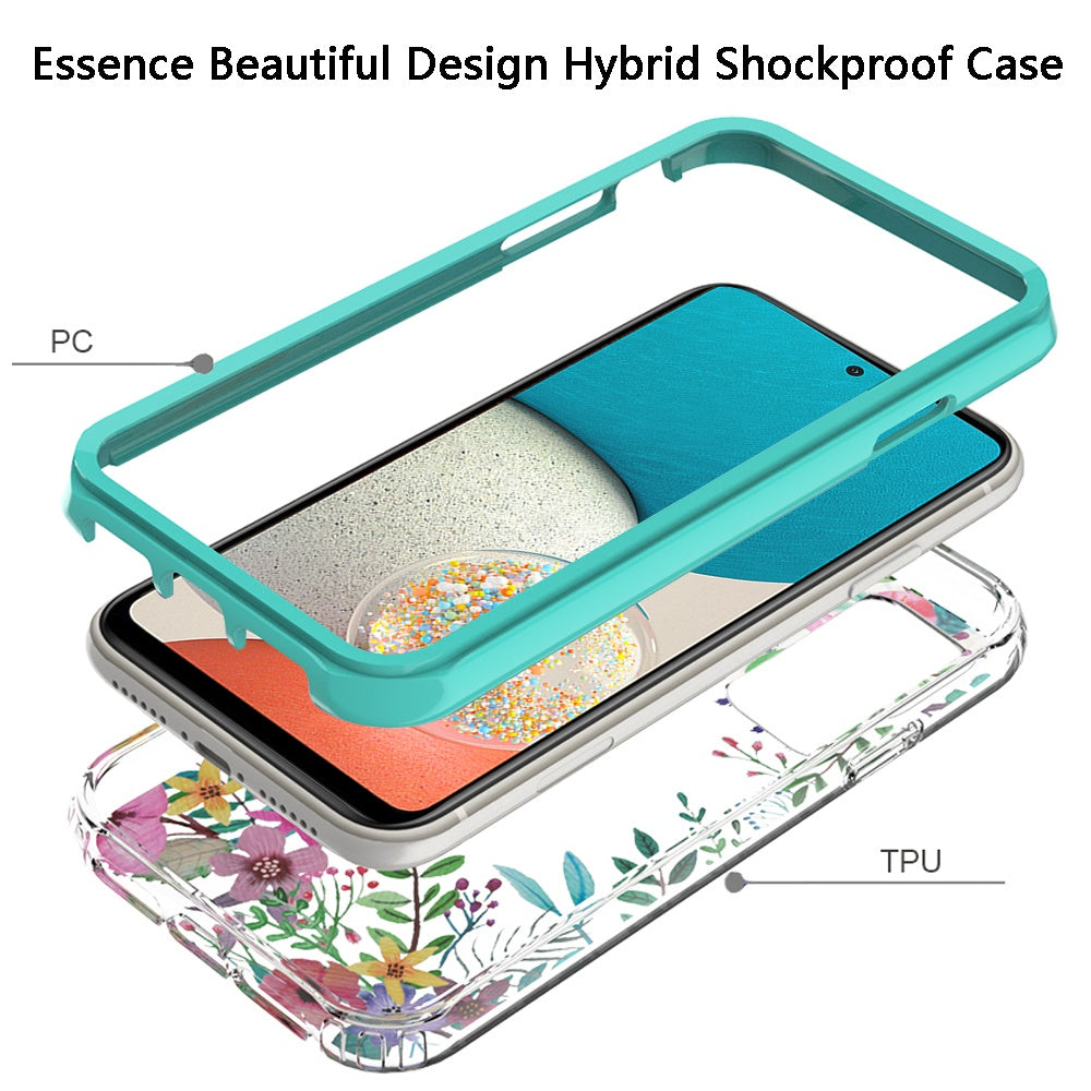 For Samsung Galaxy A53 5G Beautiful Design 3 in 1 Hybrid Triple Layer Armor Hard Plastic Rubber TPU Protective Frame  Phone Case Cover
